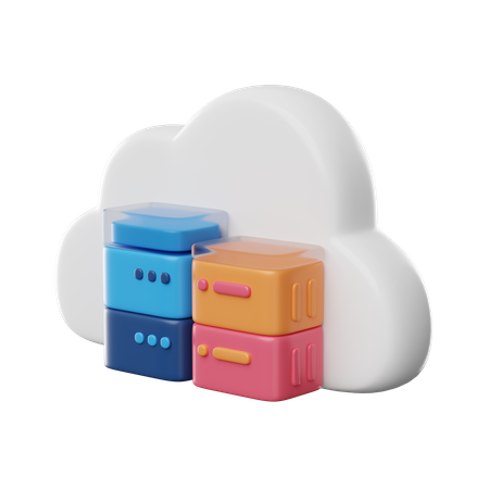 Cloud Database  3D Icon