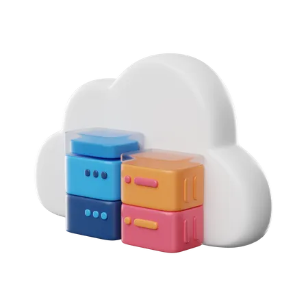 Cloud Database  3D Icon