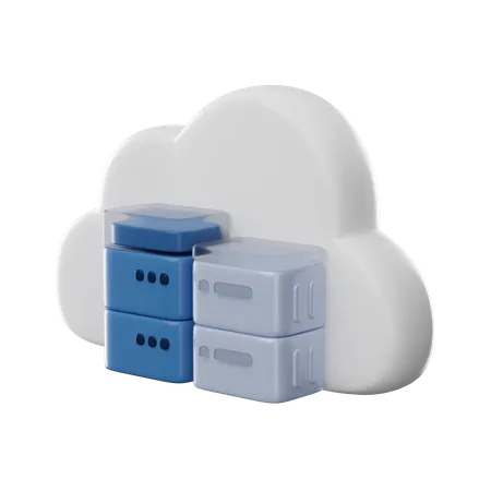 Cloud Database  3D Icon