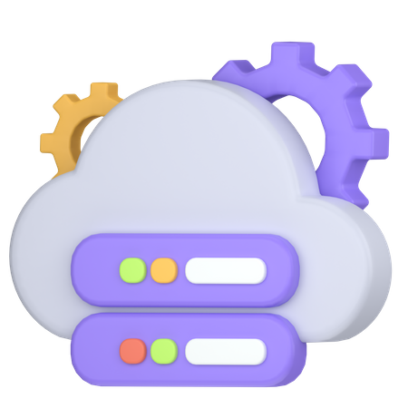 Cloud database  3D Icon