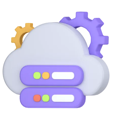 Cloud database  3D Icon