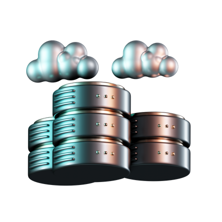 Cloud Database  3D Icon