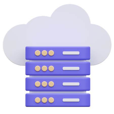 Cloud Database  3D Icon