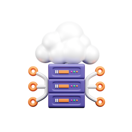 Cloud database  3D Icon