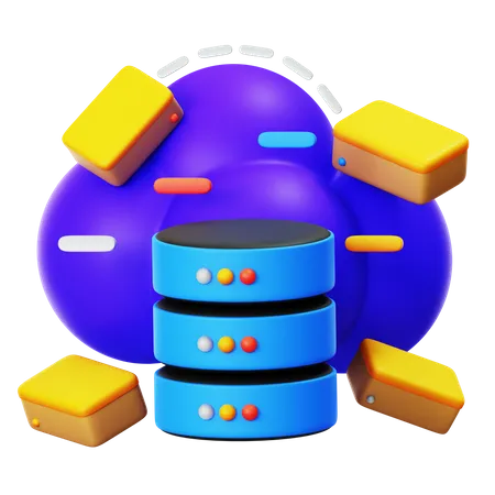 Cloud Database  3D Illustration