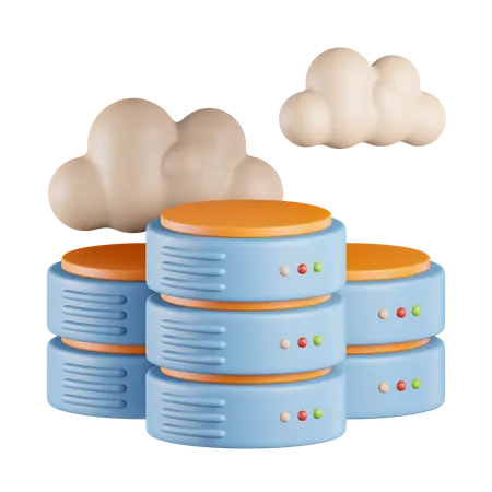 Cloud Database 3D Icon