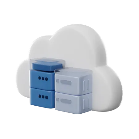 Cloud Database 3 D Icon 3D Icon
