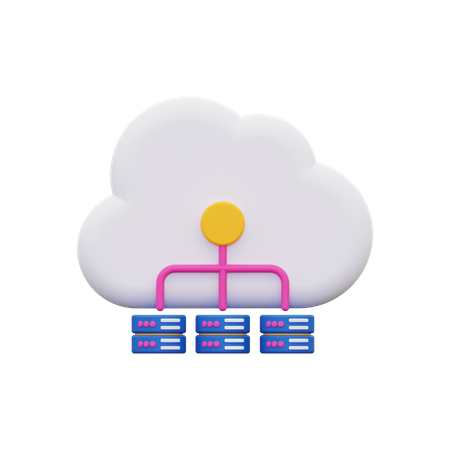Cloud database 3D Icon
