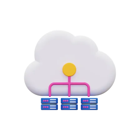 Cloud database 3D Icon