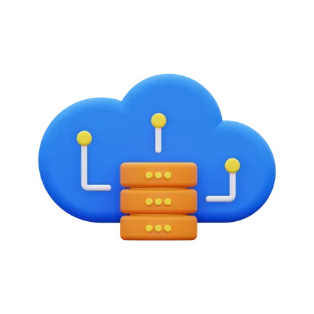 3 D Cloud Database Icon 3D Icon