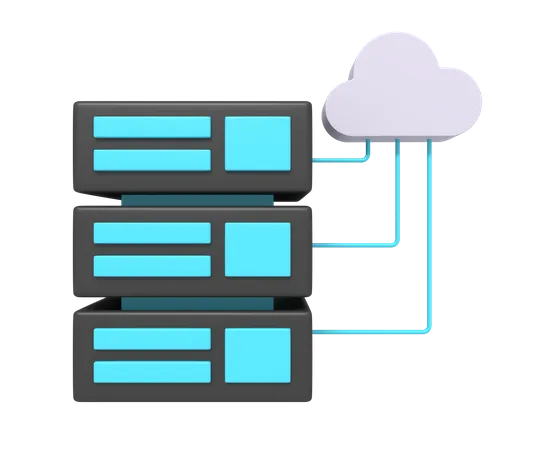 3 D Icon Of Storage Server On Cloud 3D Icon