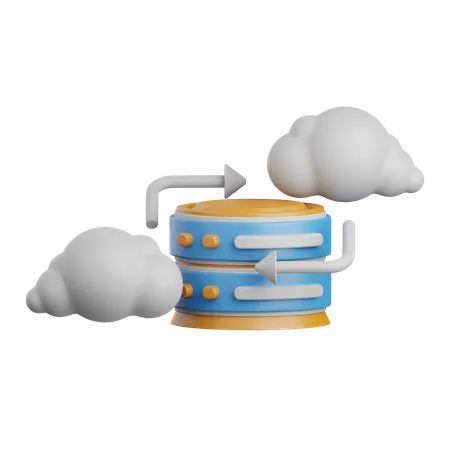 3 D Rendering Cloud Database Isolated Useful For Cloud Network Computing Technology Database Server And Connection Design Element 3D Icon