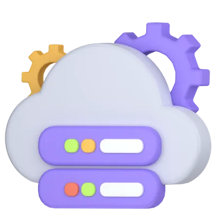 Cloud Database For Web 3D Icon