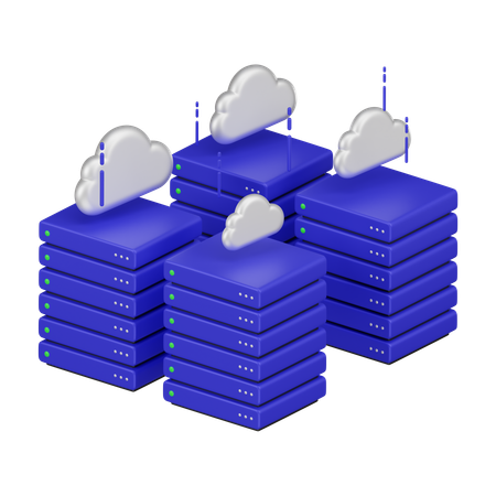 Data center em nuvem  3D Icon