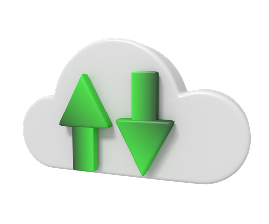 Cloud-Dateiübertragung  3D Icon