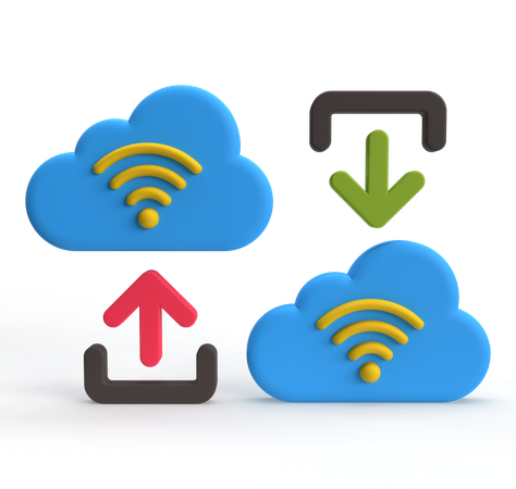 Cloud-Dateiübertragung  3D Icon