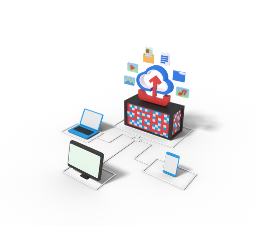 Cloud-Daten-Upload  3D Icon