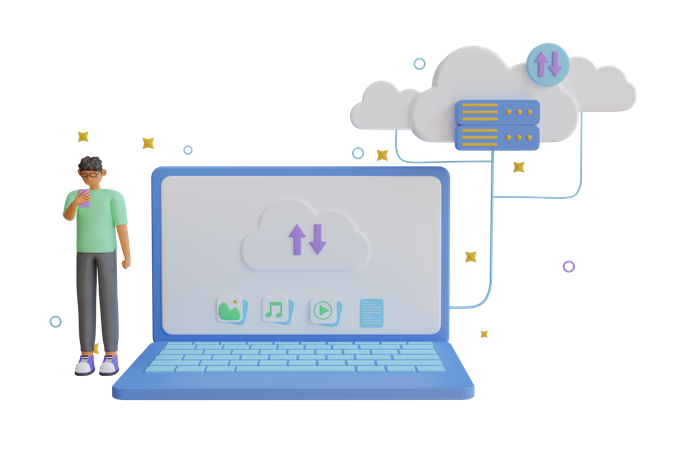 Cloud-Datenfreigabe  3D Icon