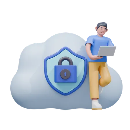 Cloud-Datensicherheit  3D Illustration