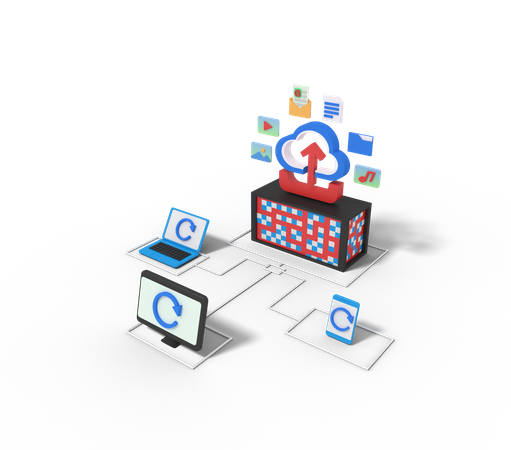 Cloud-Datensicherung  3D Icon
