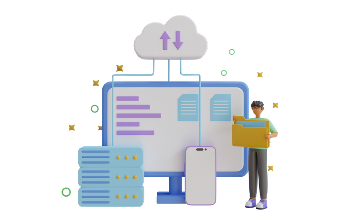Cloud-Datenspeicher  3D Icon