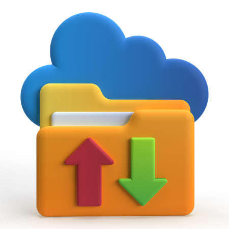 Cloud-Datenübertragung  3D Icon