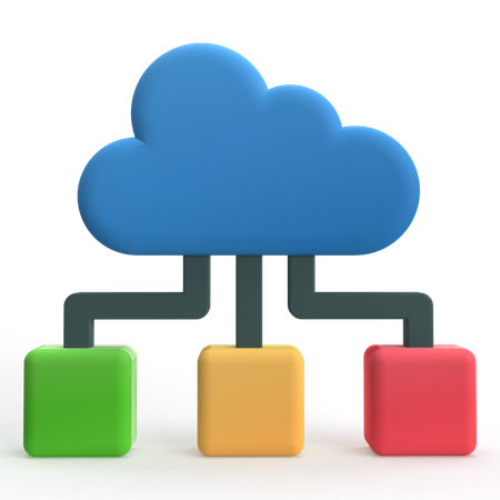 Cloud-Datenübertragung  3D Icon