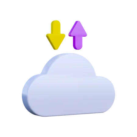 Cloud-Datenübertragung  3D Illustration