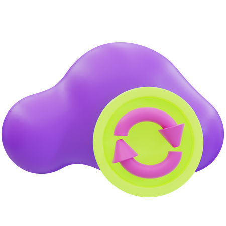 Sichere Speicherung von Datenwiederherstellung in der Cloud  3D Icon