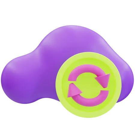Sichere Speicherung von Datenwiederherstellung in der Cloud  3D Icon