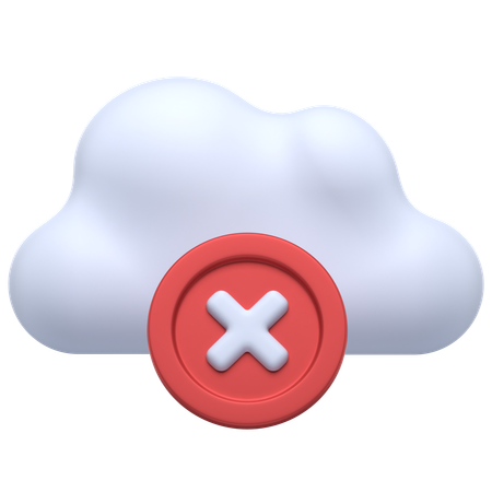 Cloud Delete  3D Icon