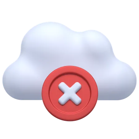 Cloud Delete  3D Icon