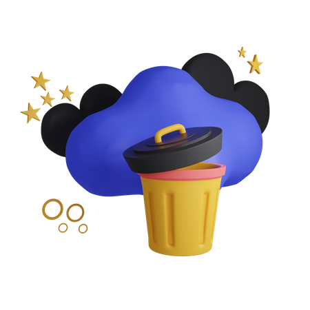 Cloud Delete  3D Icon