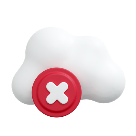 Cloud delete  3D Icon