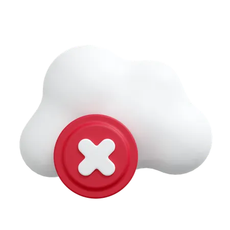 Cloud delete  3D Icon