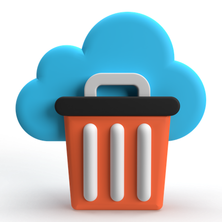 Cloud Delete  3D Icon