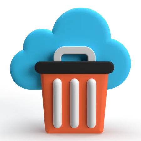 Cloud Delete  3D Icon