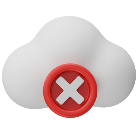 Cloud Delete  3D Icon