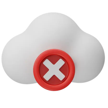 Cloud Delete  3D Icon