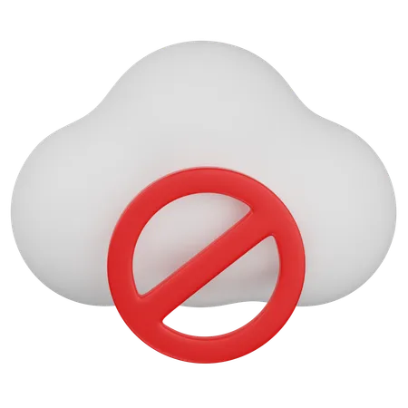 Cloud Denied  3D Icon