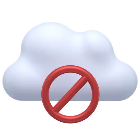 Cloud Denied  3D Icon