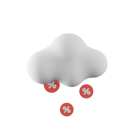 Cloud Discount  3D Icon