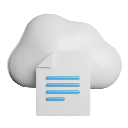 Cloud Document File 3D Icon