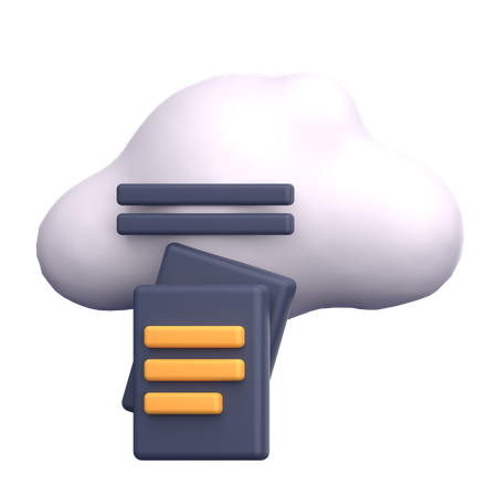 Cloud Document  3D Icon