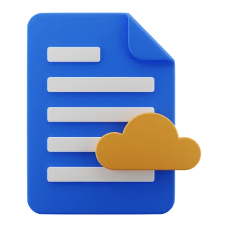 Cloud document  3D Icon