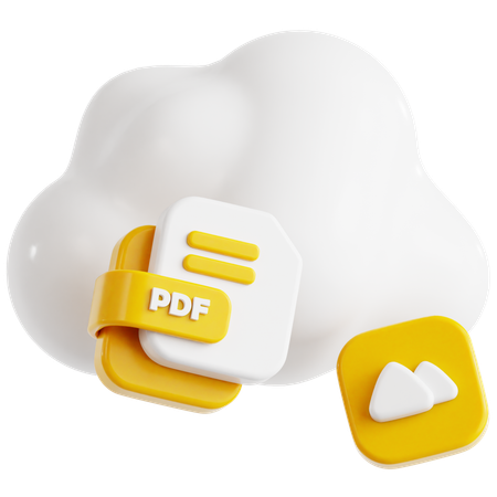 Cloud Document  3D Icon