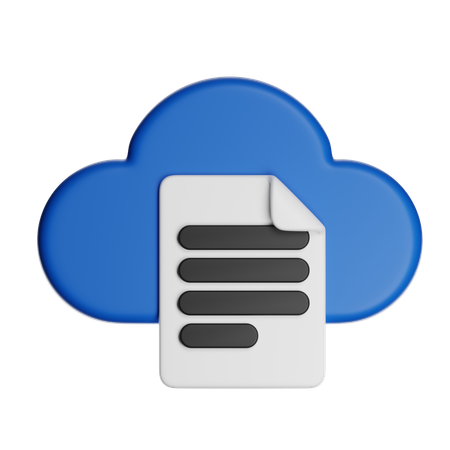 Cloud Document  3D Icon