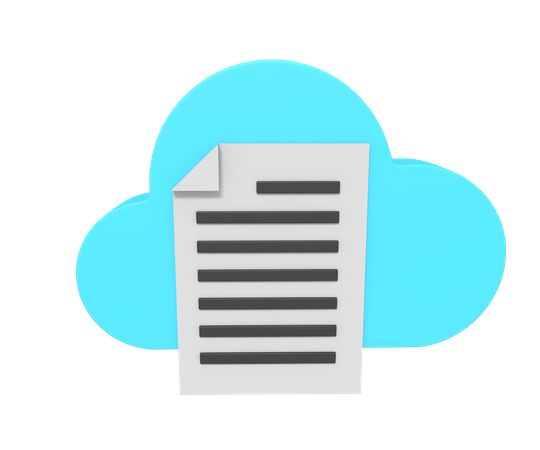 Cloud Document  3D Icon