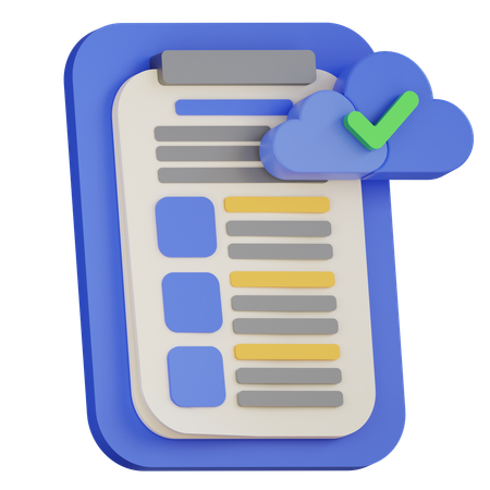 Cloud document  3D Icon