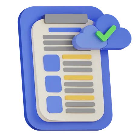 Cloud document  3D Icon